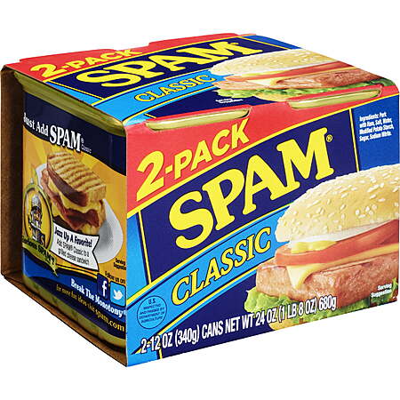 $33.94 Walmart SPAM Classic or Spam Lite, 12 oz Aluminum Can (6 packs of 2 cans) = 12 cans total