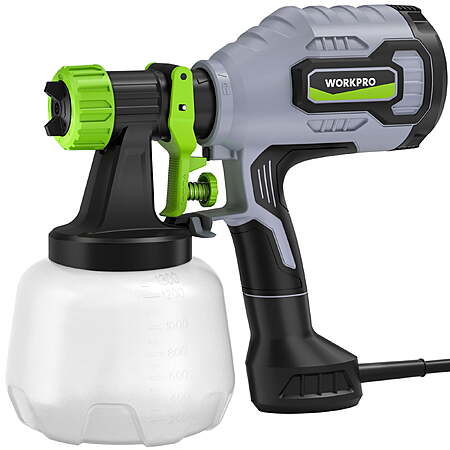 $26 FS WALMART+ or $35 by Great Star: WORKPRO Paint Sprayer, 600W HVLP Spray Gun with 4 Nozzles, 3 Spray Patterns, Adjustable Flow, 44 Fl. Oz