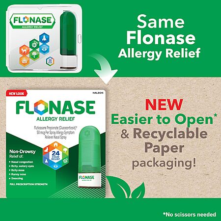 2/$24.12 S&S, Q, Multibuy: Flonase Allergy Relief Nasal Spray Fluticasone Propionate, 72 Sprays