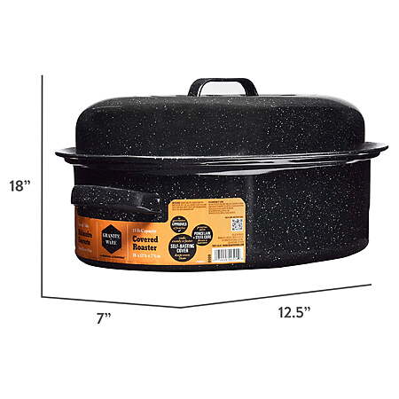 $17.74 Walmart FS Plus or pick up: Granite Ware 18" Covered Oval Roaster with 15lb Capacity, Natural Non-Stick Roasting Pan