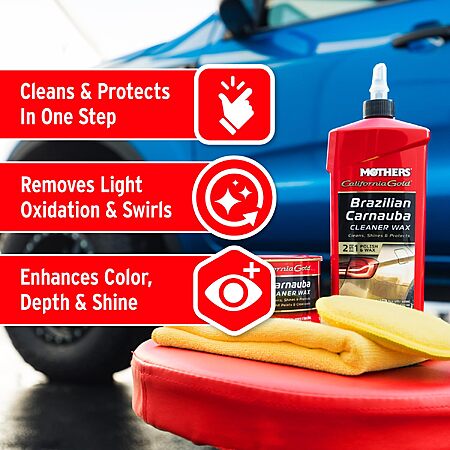 $8.10 or less S&S Mothers California Gold Brazilian Carnauba Cleaner Wax, 16 oz. (05701 (also 2 count pack for same per unit pricing)
