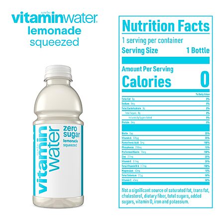 $19.73 S&S Q Multibuy 2 x vitaminwater Zero Sugar Squeezed Lemonade or Strawberry Shine Zero Sugar, Flavored Water Beverage Bottles, 20 fl oz, 12 Pack