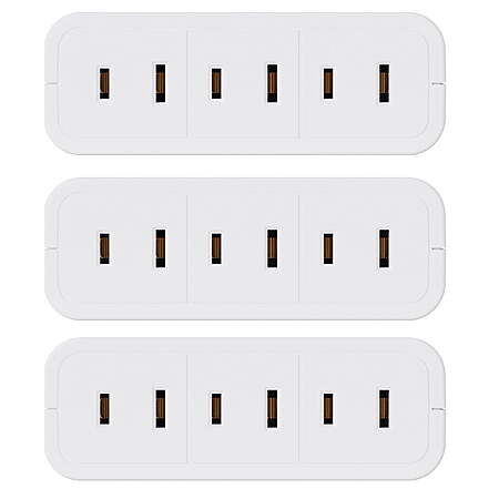$7 FS Walmart+ by Prime 3x 3 Outlet Tap Polarized Swivel Wall Outlet Extender, 180 Degree 2-Prong to 2-prong Adapter Converters