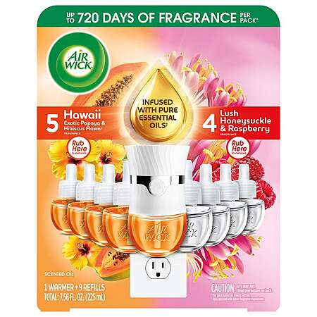 $14 Costco Airwick Scented Oils, 1 Plug-in + 9 Refills, Variety Pack, Assorted Scents (in warehouse deal)