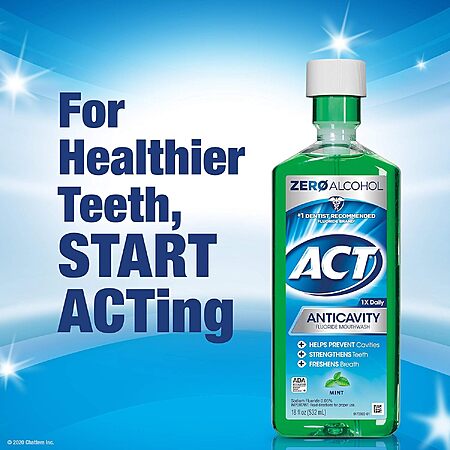 $7.94 S&S or less Act Anticavity Fluoride Mouthwash Mint 18 fl oz (Pack of 2)