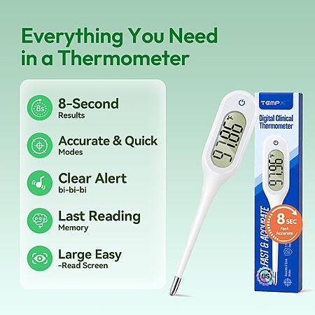 $2.83 ac AMAZON 8 Seconds Basal Thermometer for Adult & Kids, read out in 8 seconds