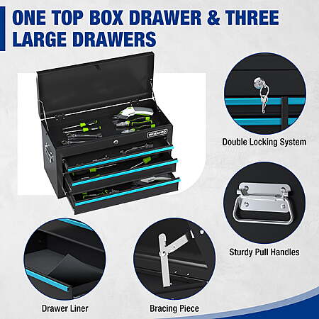 $180 FS WALMART by GREAT STAR: WORKPRO 24.5 inch 5-Drawer Rolling Tool Chest, Sliding Metal Drawer Rolling Tool Storage Cabinet, Removable Toolbox Organizer