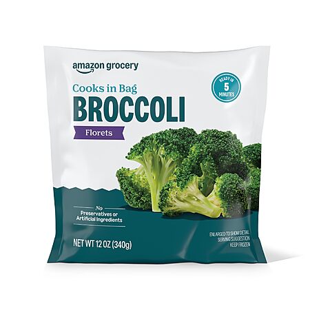 AMAZON GROCERY 49cents Amazon Grocery Microwave, Broccoli Florets, 12 Oz, Frozen (free delivery at $25 with grocery order)