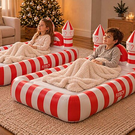 $40 Target Candy Cane Castle Twin Air Mattress w Pump for Kids