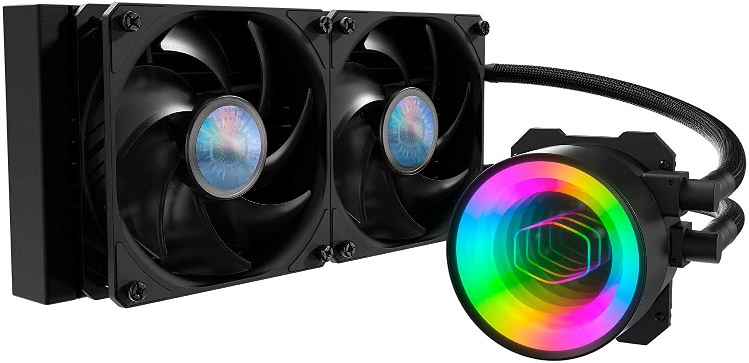 Amazon.com: Cooler Master MasterLiquid ML240 Mirror ARGB Close-Loop AIO CPU Liquid Cooler, Mirror ARGB Pump, 240 Radiator, Dual SickleFlow 120mm, 3rd Gen Dual Chamber Pump for AMD