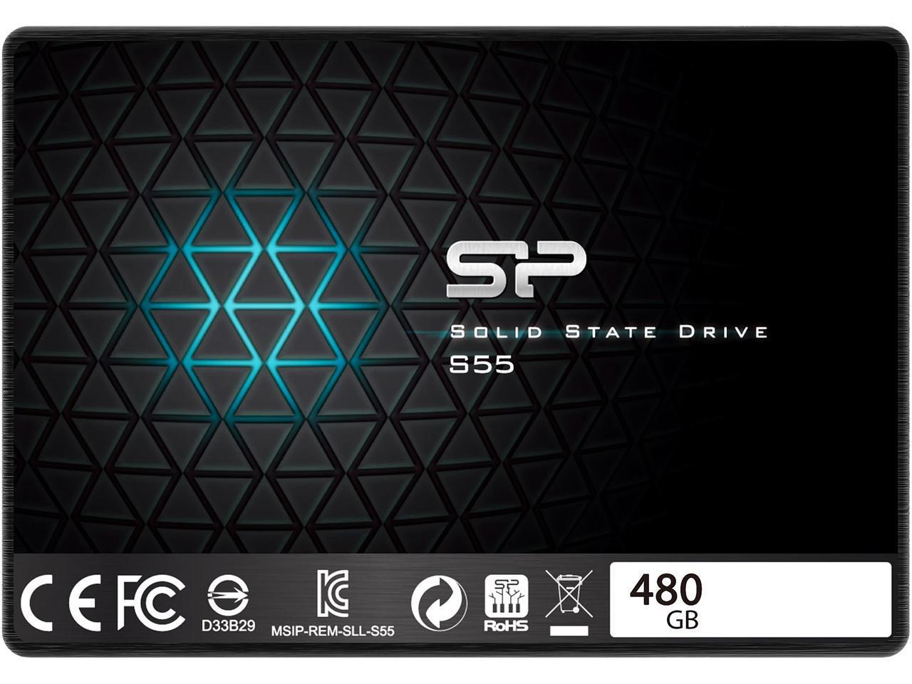 Silicon Power Slim S55 2.5&quot; 480GB SATA III 3D TLC Internal Solid State Drive (SSD) SP480GBSS3S55S25AE $63.99 F/S @ Newegg