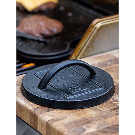 Lodge Pre-Seasoned Cast Iron Burger Press, 6.25 Inches