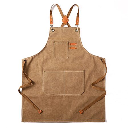 Tosewever Cotton Canvas Cross Back Chef Apron Heavy Duty Cotton Apron for Cooking BBQ M to XXL (Various Colors)