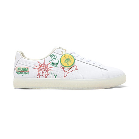 PUMA Clyde Embd Nyc Flagship Lace Up Men's White Sneakers Casual Shoes (Select Sizes)