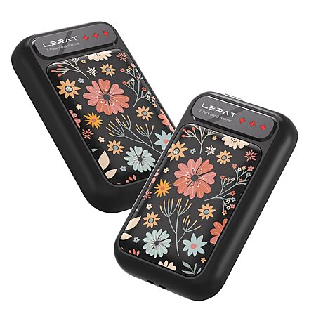 Lerat Hand Warmers Rechargeable, Fast Heating Hand Warmer with 3 Heat Settings, Portable Hand Warmer Reusable Gifts for Women Black Tenacious Glow