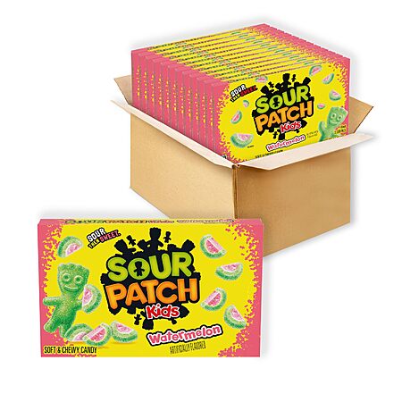 SOUR PATCH KIDS Watermelon Soft & Chewy Gummy Candy, Bulk Candy, 12x 3.5oz Boxes [S&S]