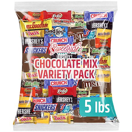 [S&S] Chocolate Assorted Individually Wrapped Candy Variety Pack, Bulk, 5 lb