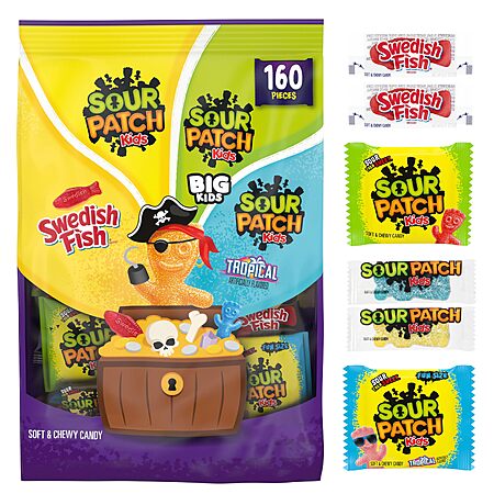 SOUR PATCH KIDS, SWEDISH FISH Soft & Chewy Gummy Candy Variety Pack, 160 ct $13.59 (AC)