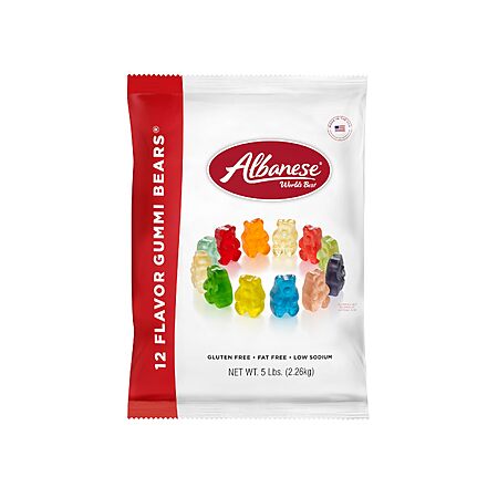 5lbs Albanese World's Best 12 Flavor Gummi Bears Gummy Candy [S&S, YMMV]