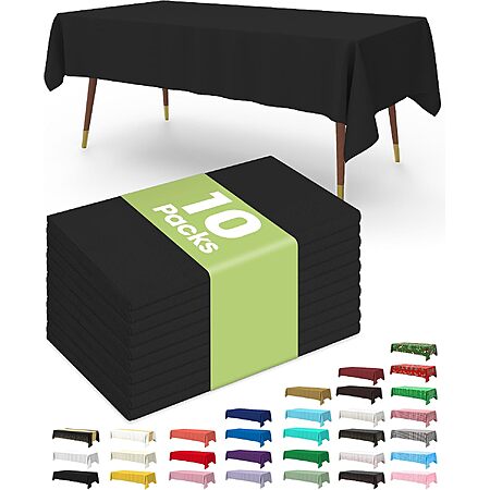 10 Pack Pureegg Plastic Tablecloths, Disposable 54 x 108 Inch Halloween Party Decorations, Halloween Tablecloths