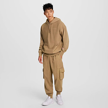 Champion Men's Washed Hoodie Hooded Sweatshirt Fleece Ribbed Knit Long Sleeve $17.59 + FS