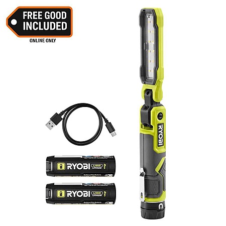 RYOBI USB Lithium Inspection Light Kit with three (3) USB Lithium 2.0 Ah Batteries + charging cable - $49.97 + FS at Home Depot