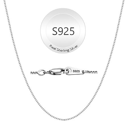 Juvux 20" 925 Sterling Silver Dainty Box Chain Necklace, Women's Jewelry 0.8mm - [AC] $7.49 or