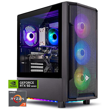 Skytech Gaming Shadow Gaming PC, AMD Ryzen 7 5700 3.7GHz, NVIDIA RTX 5060 Ti 8GB VRAM, 1TB NVMe SSD, 16GB DDR4 RAM 3200, 650W GOLD PSU, Wi-Fi, Win 11, Desktop - $1199