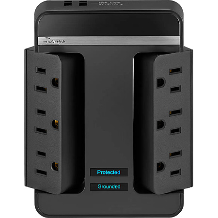 Open Box Store Pick-Up Only: Rocketfish 6 Outlet/2 USB Swivel Wall Tap ...