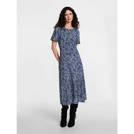 Scenario Women's and Women's Plus Puff Sleeve Seamed Dress, Sizes XS-4X