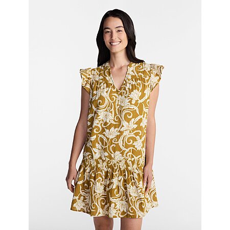 Time and Tru Women's Double Cloth Mini Dress with Flutter Sleeves, (4 colors) Size XS ONLY