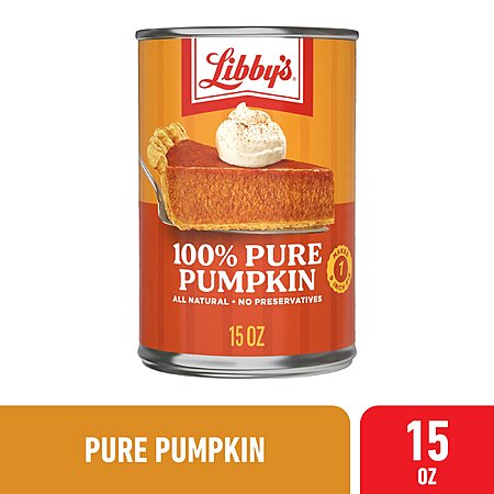 YMMV: Libby's Canned Pumpkin, 100% Pure Pumpkin Puree, All Natural Pumpkin for Baking Pumpkin Pie Dessert, 15 oz Can