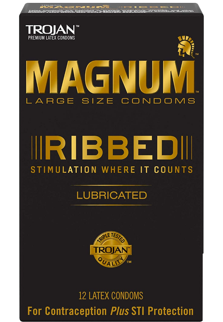 Trojan Magnum Ribbed Lubricated Condoms (12 ct) - $4.08