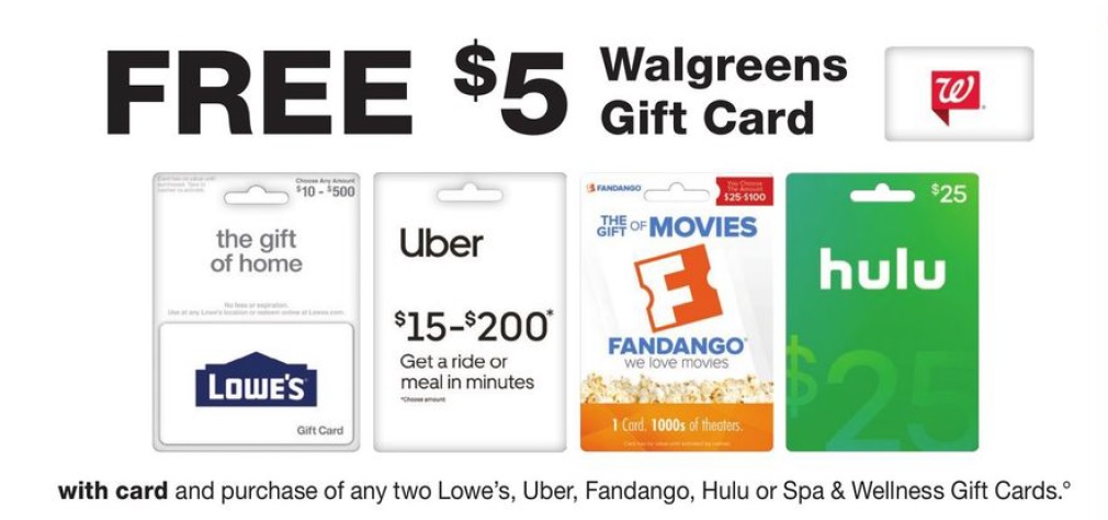 Lowes/UBER Gift Card Promo @ Walgreens - Up To 25% discount via Walgreens Gift Card
