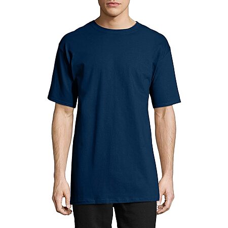 2-ct Hanes Men's Beefy-t Heavyweight Cotton Shirts: Red $4.20, Black $8.30, Navy $6.30 
