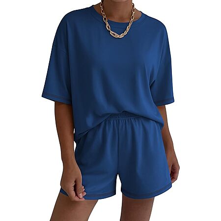 2-Pc Ekouaer Women's Moisture Wicking Lounge Sets (Various Colors) $9