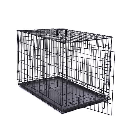 Max & Marlow Foldable Metal Wire Dog Crates w/ Tray & Divider from $16