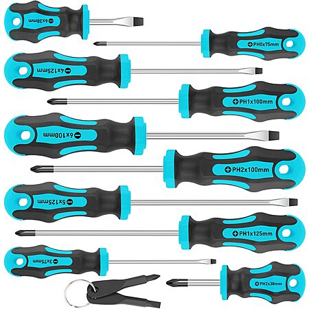 10-Pc Amartisan Magnetic Screwdrivers w/ 2-Pc Multifunction Mini Set (5 Colors) from