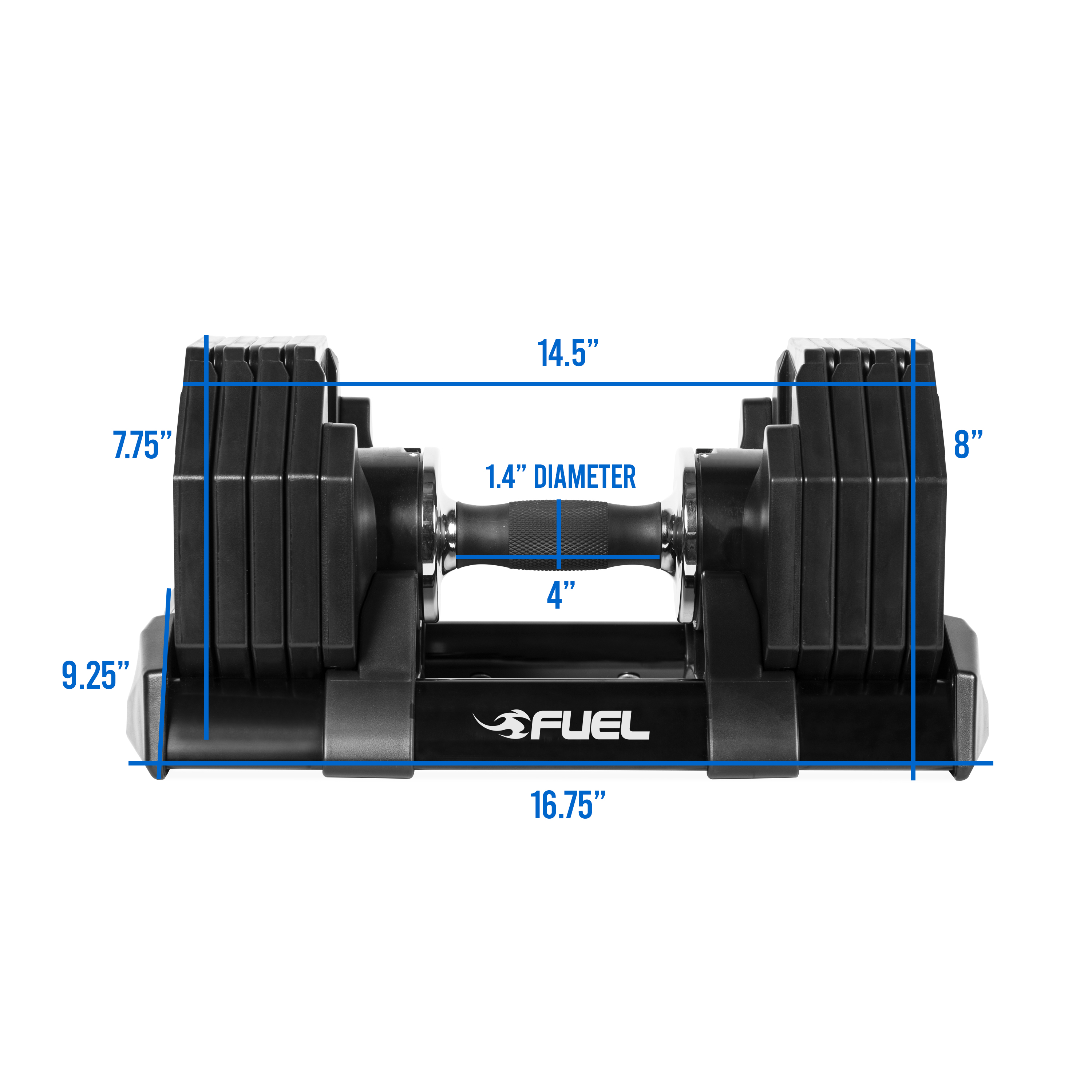 Fuel Pureformance Adjustable Dumbbell Quick Select 5 50 Pounds Single 99.99 Free Shipping