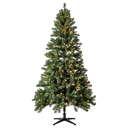 7' Holiday Time Pre-Lit Duncan Fir Artificial Christmas Tree w/ Color LED Lights $49.50 + Free Shipping