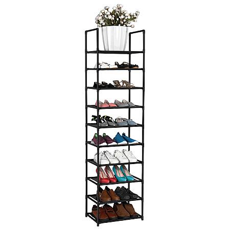 FIDUCIAL HOME 10 Tiers Shoe Rack 20-25 Pairs Sturdy Shoe Shelf $13.29