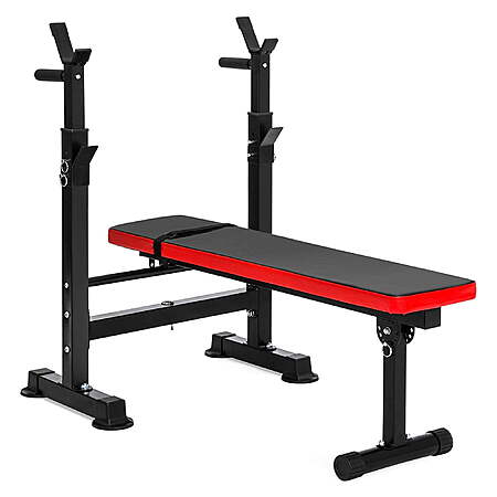 BalanceFrom LX400 Adjustable Olympic Workout Bench with Squat Rack $55