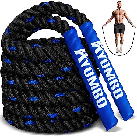 Ayombo Weighted Jump Rope for Fitness, 1 lb Heavy Jump Ropes for Men Women Kids $12.99