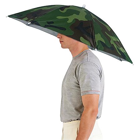 Luwint 27'' Diameter Elastic Fishing Gardening Folding Umbrella Hat Headwear $7.99
