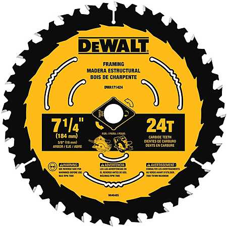 DEWALT 7-1/4 in. 24-Tooth Circular Saw Blade $10.97