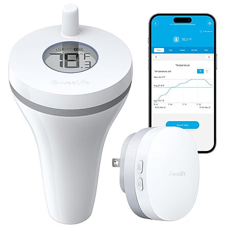 GoveeLife WiFi Pool Thermometer P1 Wireless App Easy Read, IPX7 Waterproof. YMMV - Save 39% at Checkout $21.98