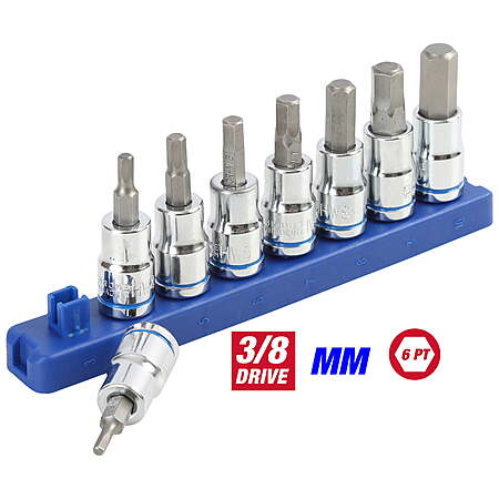 Hyper Tough 9-Piece 3/8-inch Drive, Metric Hex Socket Bit Set for Automotive and DIY Projects, 6568 $9.97 @ Walmart