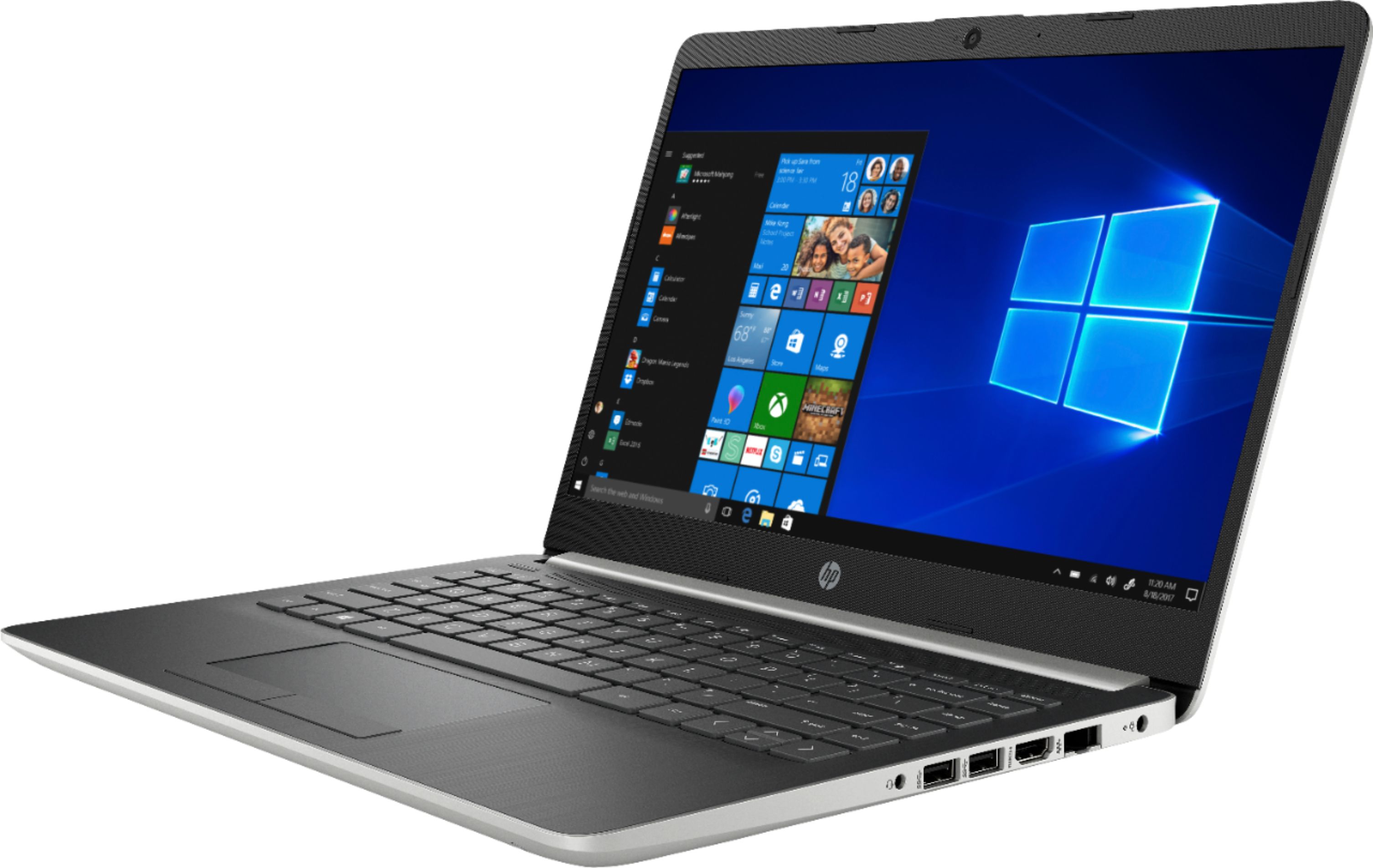 HP - 14" Laptop - AMD A9-Series - 4GB Memory - AMD Radeon R5 Graphics - 128GB Solid State Drive - Ash Silver Keyboard Frame, Natural Silver $200