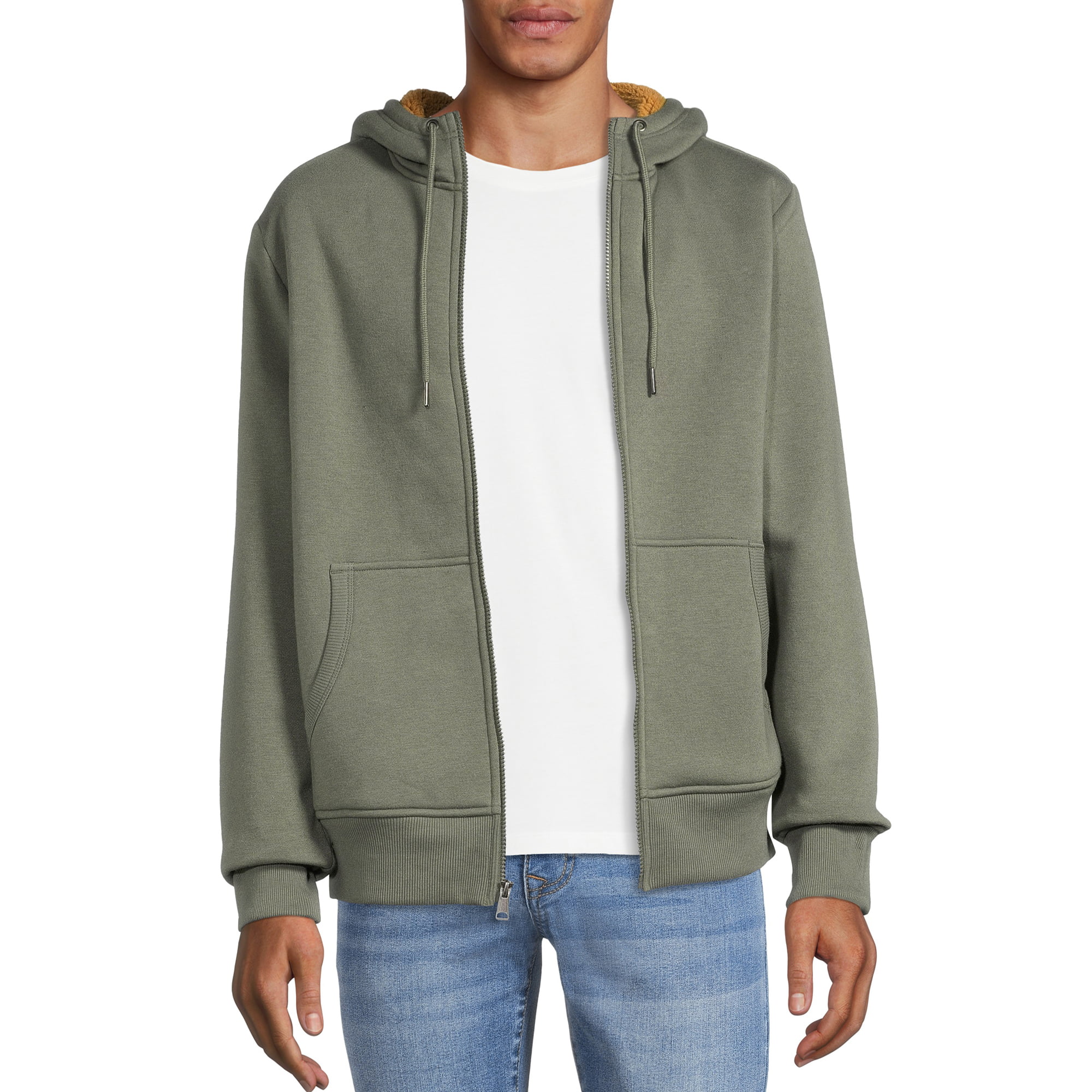 George Men s and Big Men s Faux Sherpa Fleece Jacket Sweatshirt Various Colors Sizes 6 Free S H w Walmart or 35