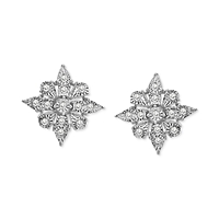 Macy's Diamond Cluster Stud Earrings in Sterling Silver